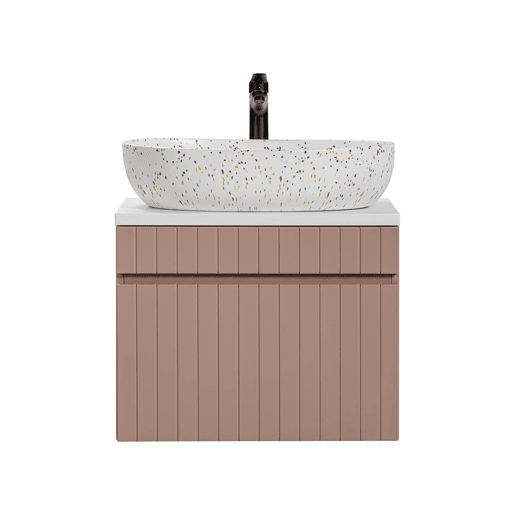 Móvel de lavatório simples Zelie rosa e branco 60cm