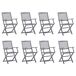 8 Sillas de exterior plegables de madera maciza acacia 8 Sillas de exterior plegables de madera maciza acacia Gris