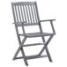 8 Sillas de exterior plegables de madera maciza acacia 8 Sillas de exterior plegables de madera maciza acacia Gris