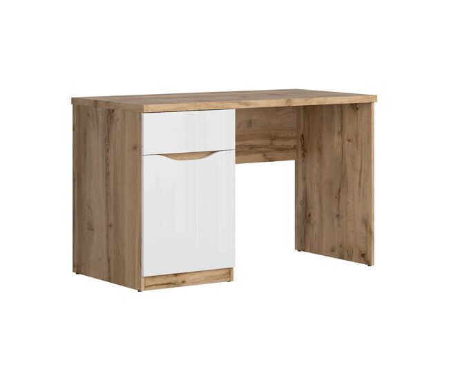 Escritorio 1 cajón 1 puerta June Blanco y Madera