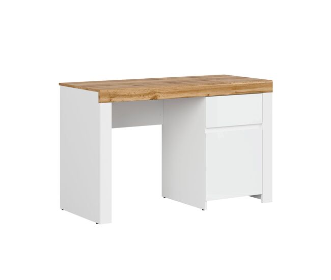 Escritorio 1 puerta 1 cajón Hella Blanco y Madera