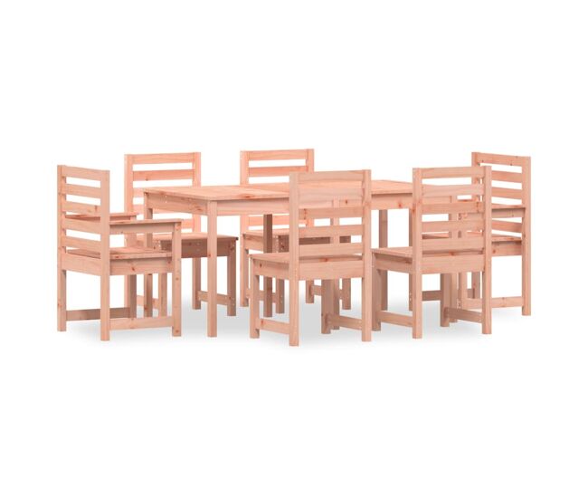 Juego de comedor para jardin 7 piezas madera maciza abeto douglas