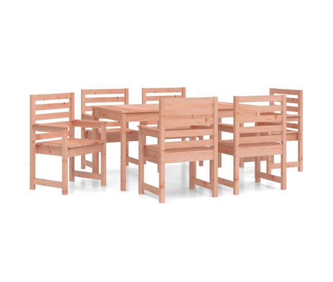 Juego de comedor para jardin 7 piezas madera maciza abeto douglas