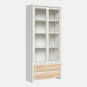 Armário para louça 2 portas 2 gavetas Soren Branco e Madeira