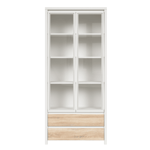 Armário para louça 2 portas 2 gavetas Soren Branco e Madeira