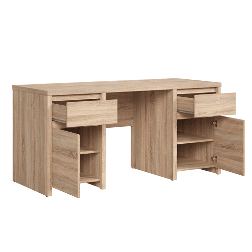 Secretária Soren Wood com 2 portas e 2 gavetas