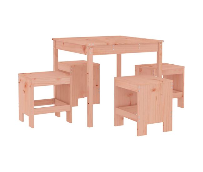 Juego de comedor para jardin 5 piezas madera maciza douglas