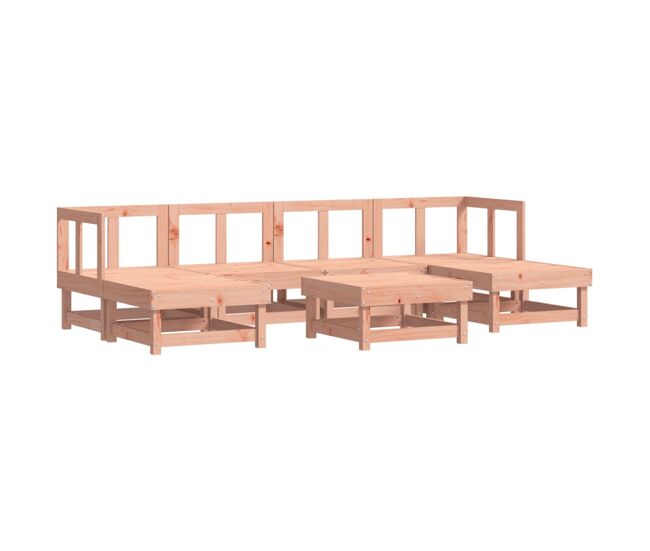 Juego de muebles de jardin 7 piezas madera maciza abeto douglas