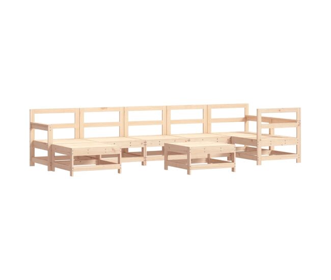 Juego de muebles de jardin 8 piezas madera maciza de pino