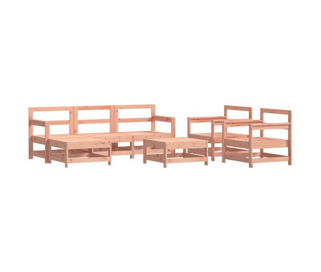 Juego de muebles de jardin 7 piezas madera maciza abeto douglas