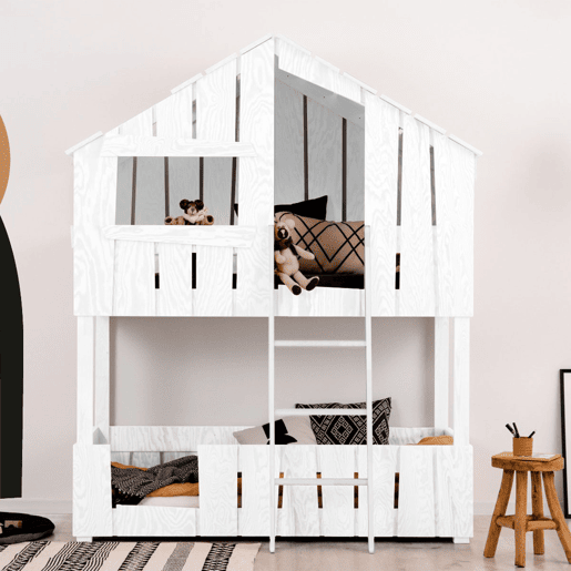Beliche Floriane Branco 90x190 com base de ripas