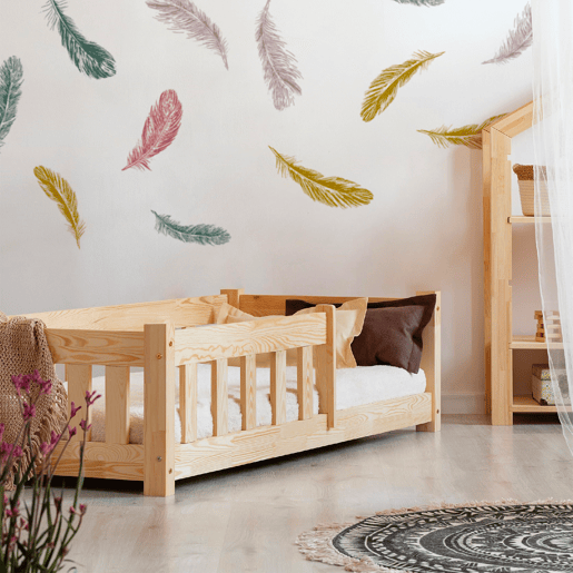 Cama 90x200 com estrado de ripas Elise Bois