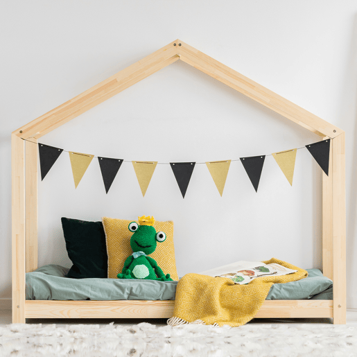 Cama cabana 70x140 inclusa base de ripas Aude Bois