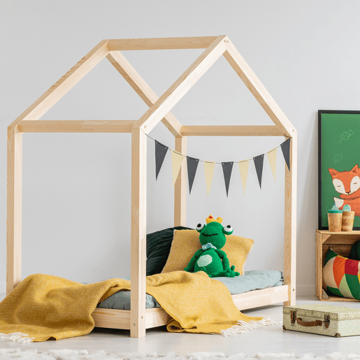Cama cabana 70x140 inclusa base de ripas Aude Bois