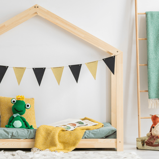 Cama cabana 70x140 inclusa base de ripas Aude Bois