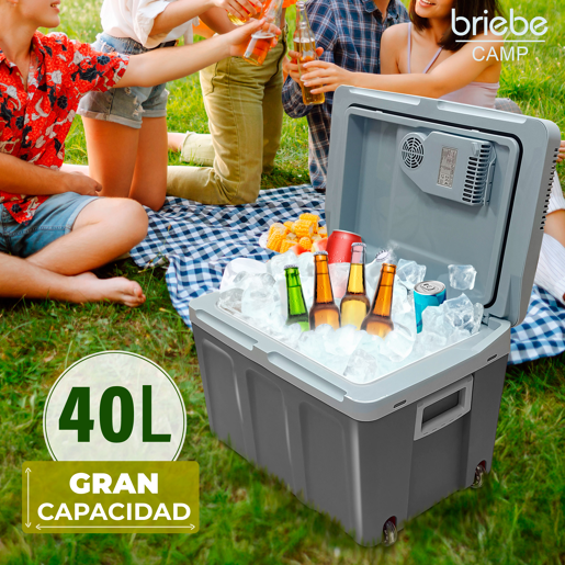 Briebe CF1155 Geleira Eléctrica 40L, Refrigerador Eléctrico Portátil, Campismo Viagens 12V  220 - 240V, Refrigeração e Aquecimento, 58 , Cinza