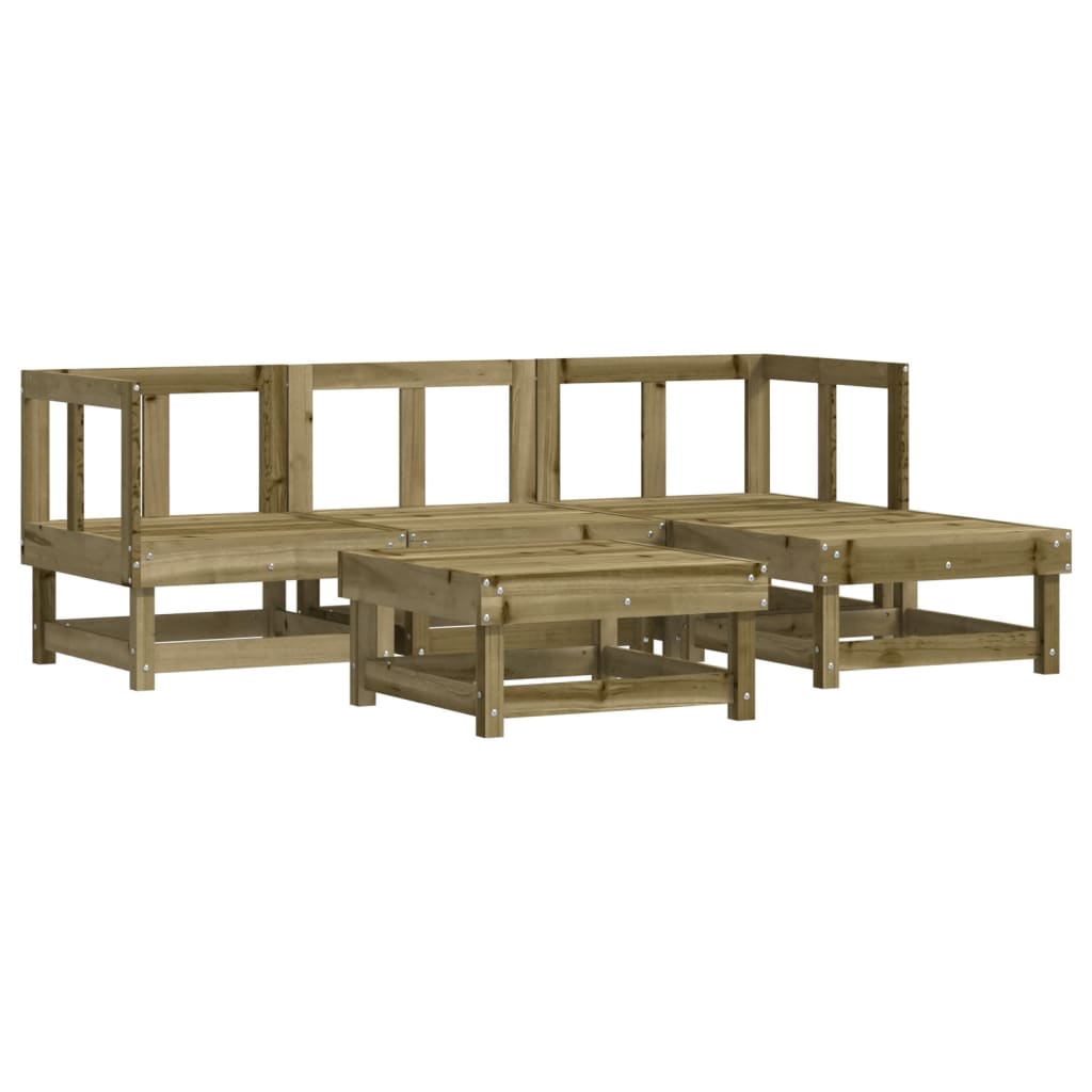Juego de sofás de jardin 5 piezas madera de pino impregnada