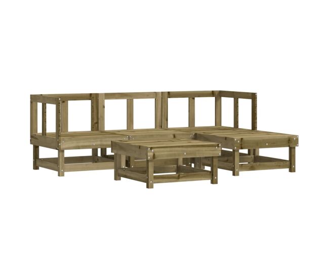 Juego de sofás de jardin 5 piezas madera de pino impregnada