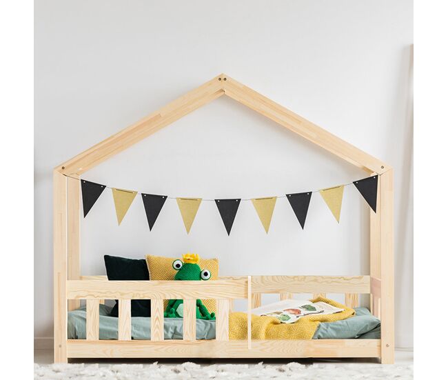 Cama cabaña 90x190 con somier Amandine Madera