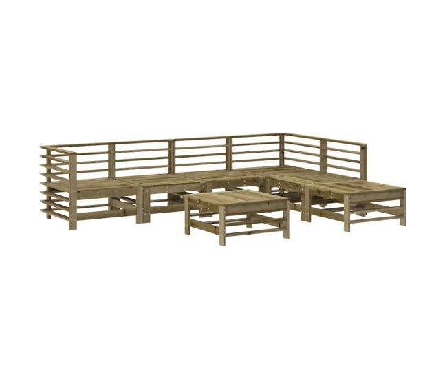 Juego de muebles de jardin 7 piezas madera de pino impregnada