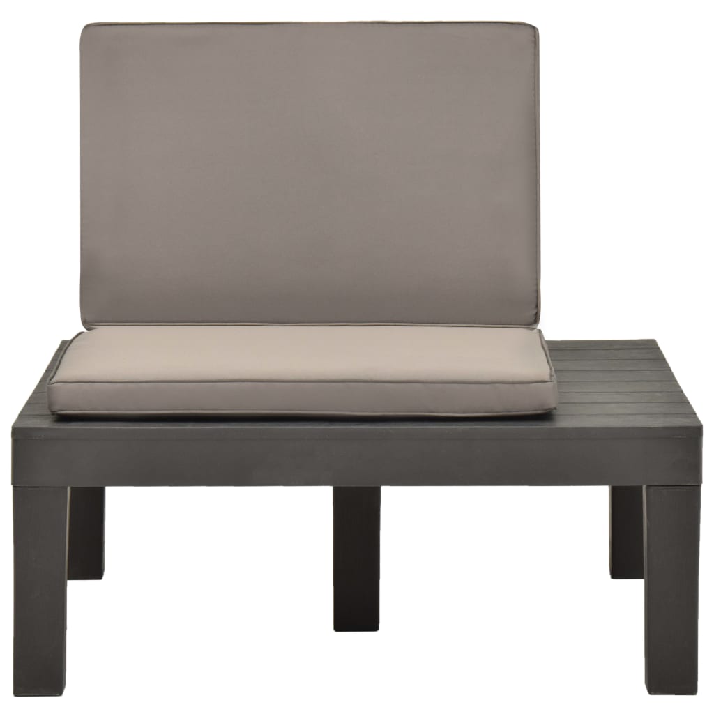 tumbona de jardin con cojin plastico gris antracita