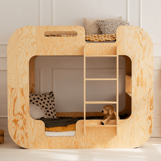 Beliche 90x190 escada direita inclusa base Nadège Bois