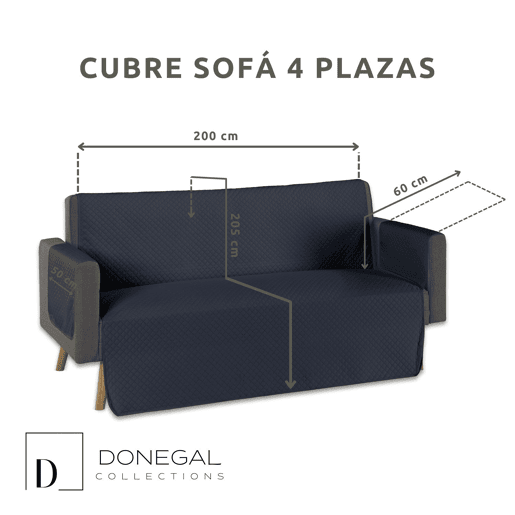 Capa protetora acolchoada para sofá de 4 lugares cinza escuro Donegal Collections Capa protetora acolchoada para sofá de 4 lugares cinza escuro Donegal Collections