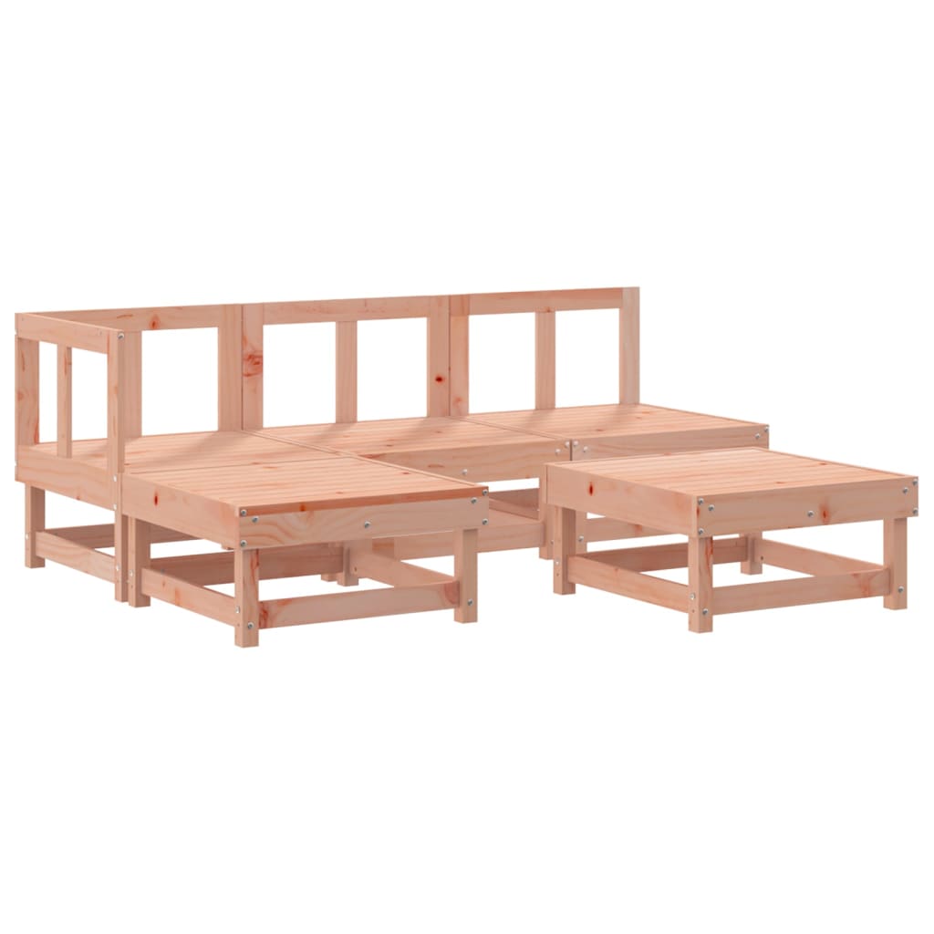 Juego de sofás de jardin 5 piezas madera maciza de abeto douglas