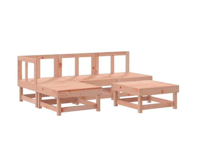 Juego de sofás de jardin 5 piezas madera maciza de abeto douglas