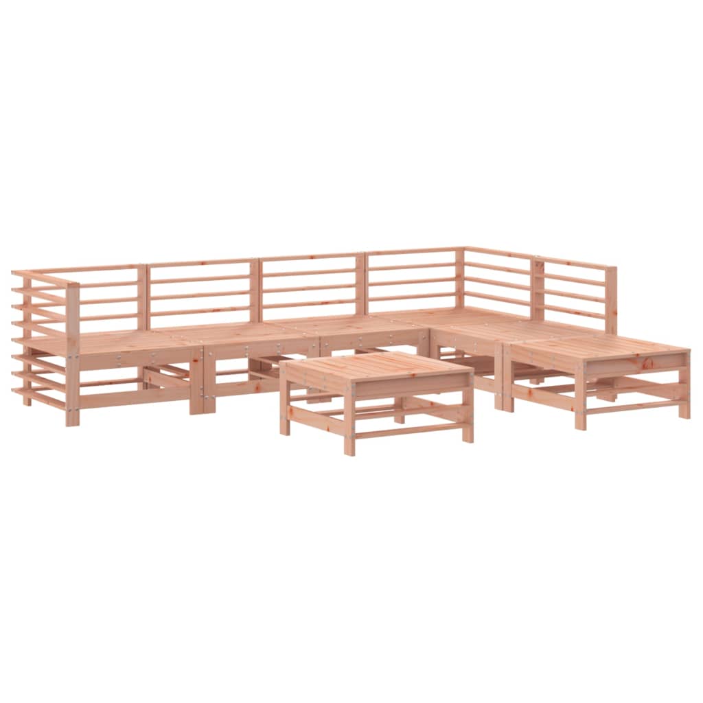 Juego de muebles de jardin 7 piezas madera Madera