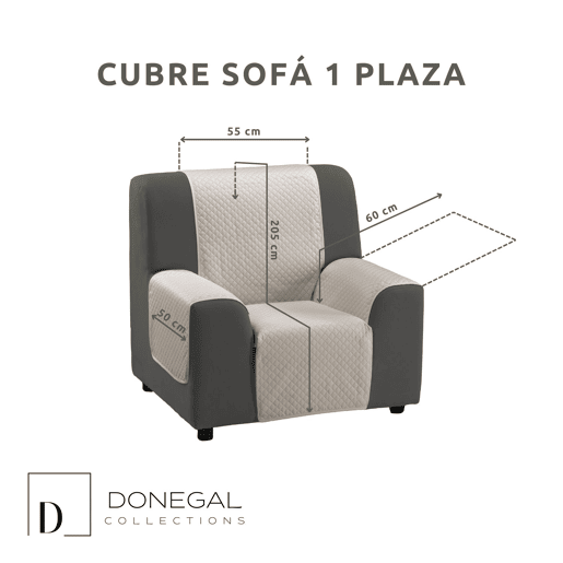 Capa protetora acolchoada para sofá de 1 lugar marrom Donegal Collections