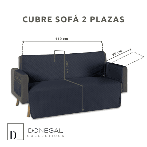 Capa protetora acolchoada para sofá de 2 lugares cinza escuro Donegal Collections Capa protetora acolchoada para sofá de 2 lugares cinza escuro Donegal Collections