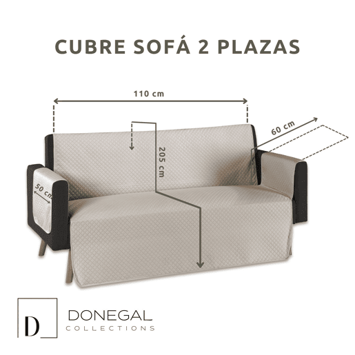 Capa protetora acolchoada para sofá de 2 lugares marrom Donegal Collections Capa protetora acolchoada para sofá de 2 lugares marrom Donegal Collections