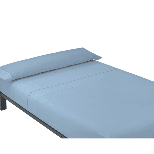 A folha lisa de três partes ajustou Azul da cama de 135cm Donegal Collections