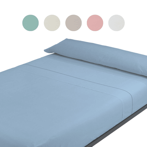 A folha lisa de três partes ajustou Azul da cama de 135cm Donegal Collections