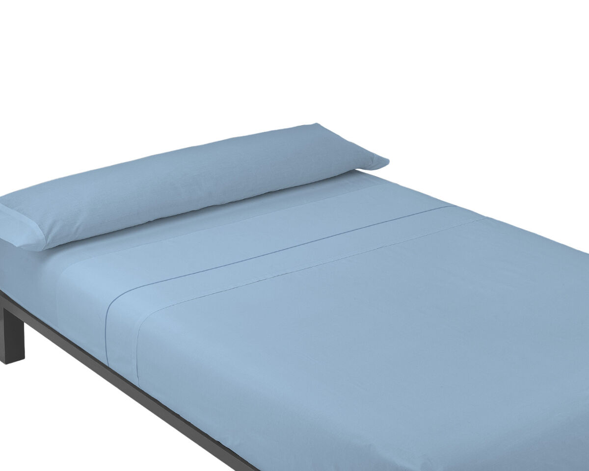 Juego de sábanas tres piezas liso azul cama de 150cm donegal collections