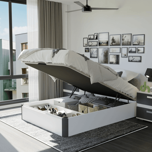 Sommier rebatível Luxury Plus 3D Branco - Grafite 135x190 cm