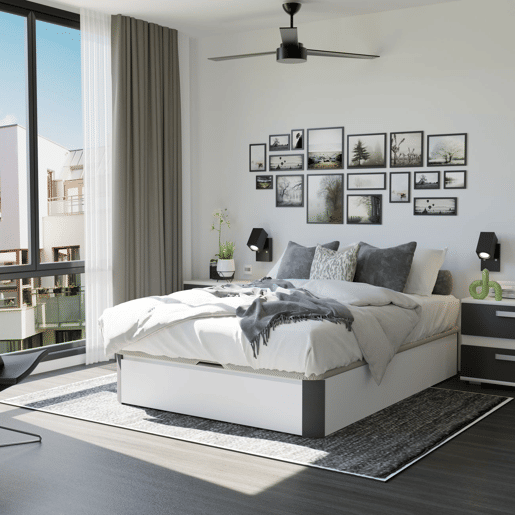 Sommier rebatível Luxury Plus 3D Branco - Grafite 135x190 cm