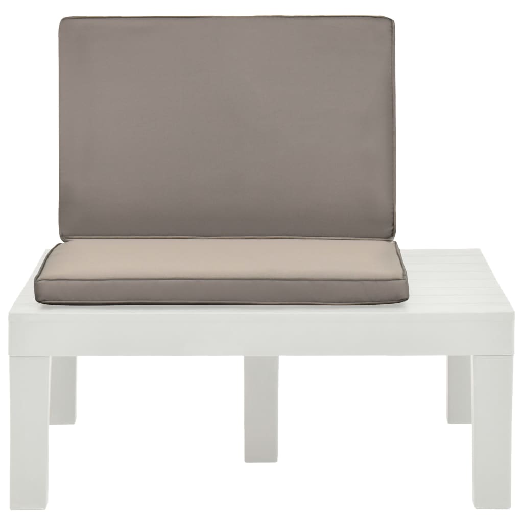 tumbona de jardin con cojin plastico blanco