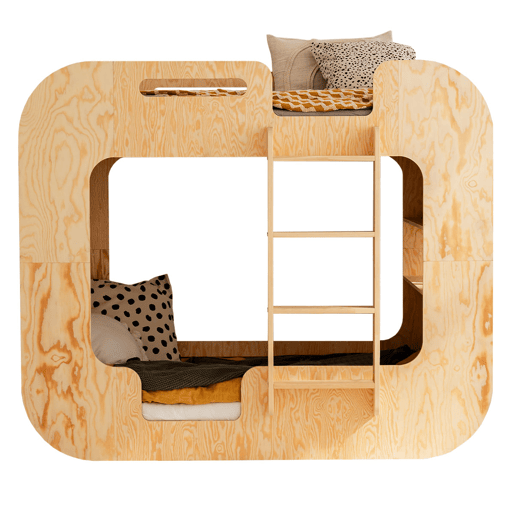 Beliche 90x200 escada direita inclusa base Nadège Bois