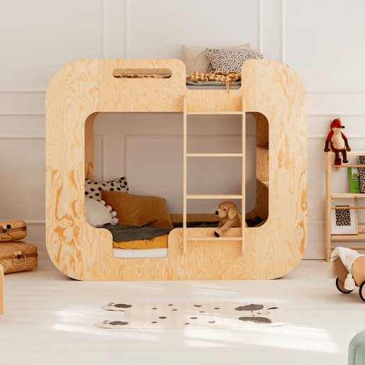 Beliche 90x200 escada direita inclusa base Nadège Bois