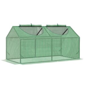 Outsunny Estufa 119x60x60cm Estufa de Jardim com 2 Janelas Enroláveis para Cultivo de Plantas Verduras Flores Verde Translúcido