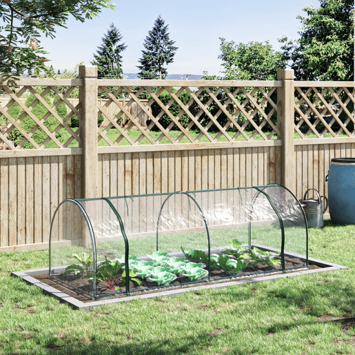 Outsunny Estufa 250x100x80cm para Jardim Terraço Cultivo de Plantas Estufa com Estrutura de Aço Cobertura PVC Transparente