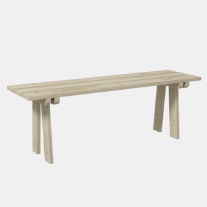 Outsunny Banco de Madeira Banco de Jardim de 2 Lugares Capacidade 220 kg Banco de Exterior para Pátio Terraço Piscina 130x38x45 cm Natural