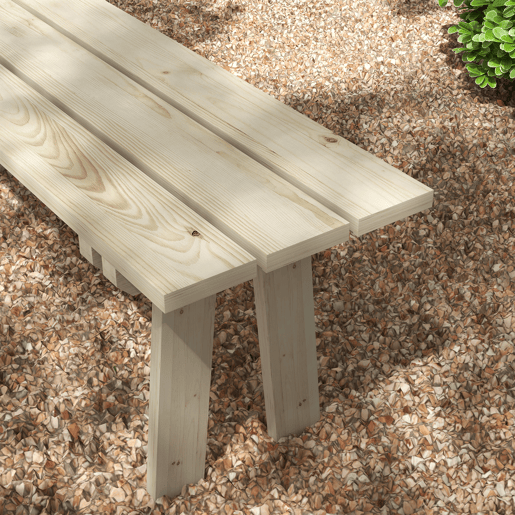 Outsunny Banco de Madeira Banco de Jardim de 2 Lugares Capacidade 220 kg Banco de Exterior para Pátio Terraço Piscina 130x38x45 cm Natural
