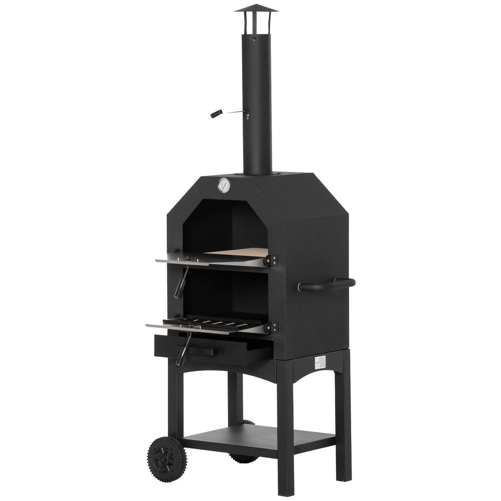 Horno de Pizza Metal, Acero Inoxidable Outsunny
