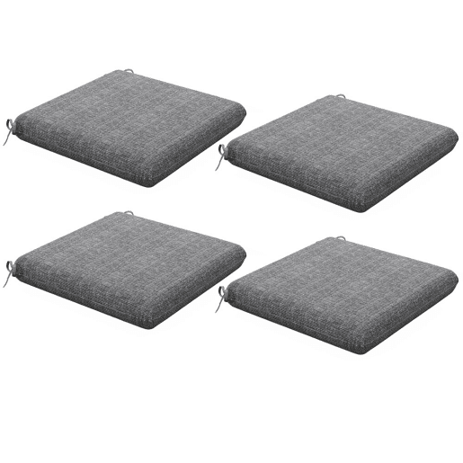 Outsunny Conjunto de Almofadas para Cadeiras 47x47x7 cm Conjunto de 4 Peças Almofadas para Cadeiras de Jardim Impermeáveis e com Proteção UV 50+ para Interior e Exterior Cinza
