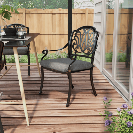 Outsunny Conjunto de Almofadas para Cadeiras 47x47x7 cm Conjunto de 4 Peças Almofadas para Cadeiras de Jardim Impermeáveis e com Proteção UV 50+ para Interior e Exterior Cinza