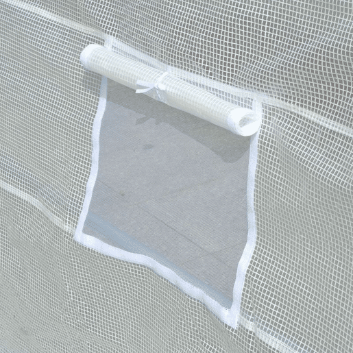 Outsunny Estufa de Túnel 6x3x2 m para Terraço com 8 Janelas, Porta com Fecho de Correr, Cobertura de Polietileno 140 gm² e Estrutura de Aço para Cultivo de Plantas e Legumes no Jardim - Branco Outsunny Estufa de Túnel 6x3x2 m para Terraço com 8 Janelas, Porta com Fecho de Correr, Cobertura de Polietileno 140 gm² e Estrutura de Aço para Cultivo de Plantas e Legumes no Jardim - Branco