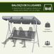 Columpio de Jardín Poliéster Outsunny Columpio de Jardín Poliéster Outsunny Gris